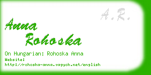 anna rohoska business card